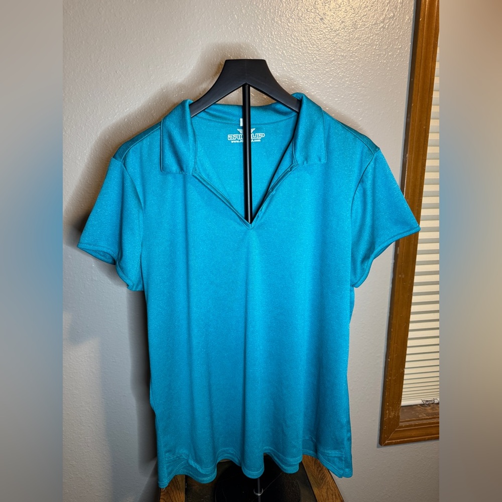 Paul & Shark Women's Blue V-Neck Short Sleeve Top